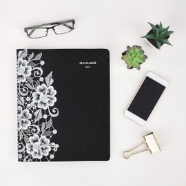 AT-A-GLANCE Weekly/Monthly Appointment Book, 2019-2010, Large Size, Professional, Lacey (541905)