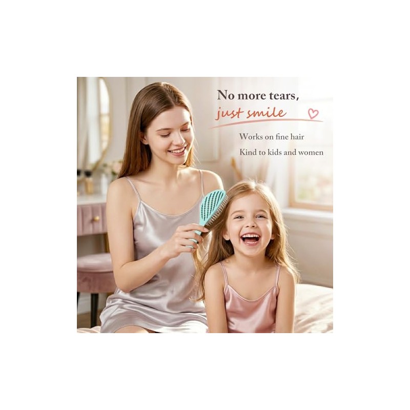 Cepillo para el cabello, paquete de 2, cepillos desenredantes curvos