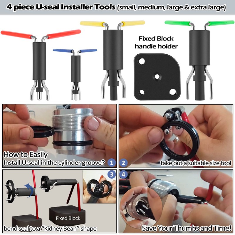 17 Pcs Hydraulic Cylinder Repair Tool Kit for Skid Steers,