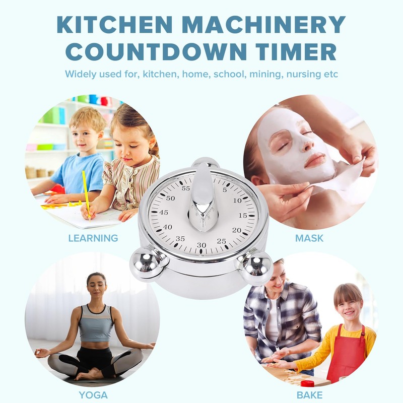 Daiilg 60 Minutes Kitchen Mechanical Timer Cooking Reminders Alarm Clock