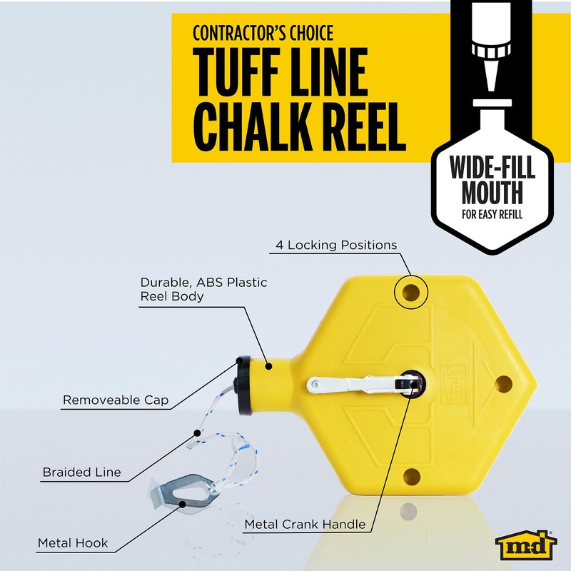 M-D Building Products 00800 ABS Tuff Line™ Contractor Chalk Reel,