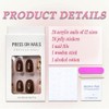 Brown Press on Nails Medium Almond MABKJLF Fake Nails False