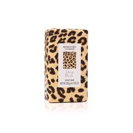 Ministry of Soap Citrus Musk Scented Soap Bar, Wild Side Inspired with Yellow Leopard Print Design, Naturally Coloured and Triple-Milled 200 g