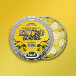 Retro Sours - Hard Tangy Candy - Pack of 3 Tins (Citrus)
