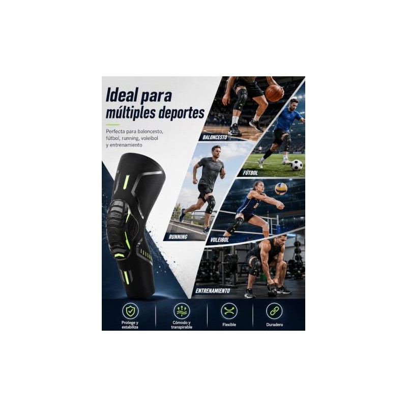 2 Piezas Rodilleras Basquetbol con Almohadilla Eva, Rodilleras Deportivas de