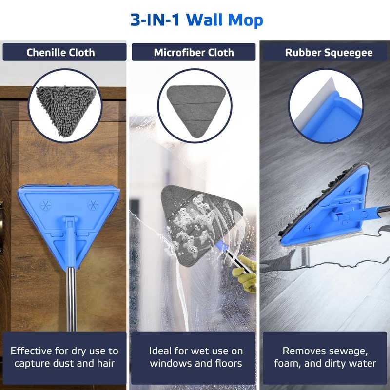 DSV Standard Wall Mop, 77 Inches Long Handle Wall Cleaner