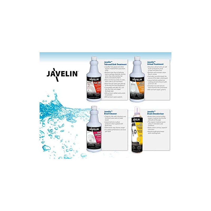 Javelin Tub & Sink Treatment | Drain Cleaner | Removes