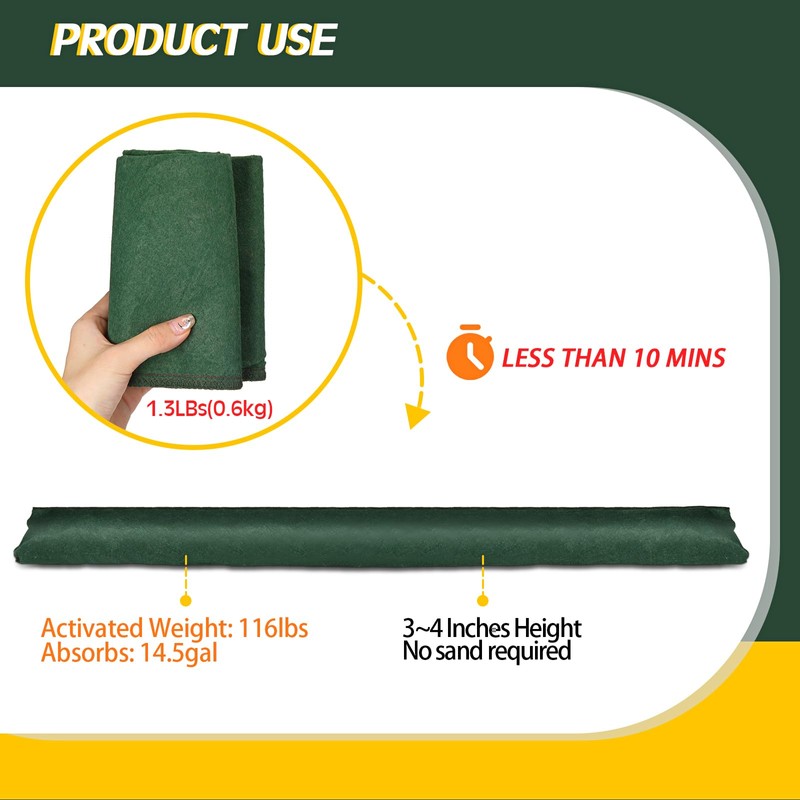 10 Pcs Water Barrier 5 ft x 6.5 Inch Flood