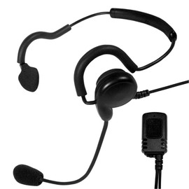 SHEEPDOG MICROPHONES Headset with Boom Microphone, Compatible with Motorola R7, ION and MXP600, Black Cable (SPM-1400-M20), Behind-The-Head, Large PTT, Black Cable