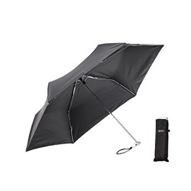 Waterfront Folding Umbrella, Parasol and Rain Umbrella Combo, Pocket Flat Sunshade, Black, 19.7 inches (50 cm), Lightweight Compact, 99.9% UV Protection, Unisex, S350-0773BK1-B9