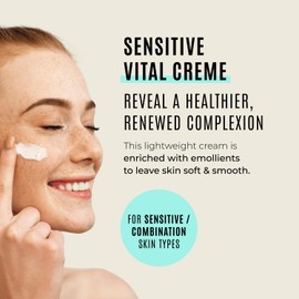 Malibu C Sensitiv Vital Crème Face Moisturizer - Non-Comedogenic Moisturizer for Combination Skin - Lightweight Formula Enriched with Pro Vitamin B5 & Jojoba Esters (1.69 oz)