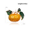 Rhinestone Pumpkin Maple Leaf Brooch Pin for Women,Thanksgiving Fall Pearl