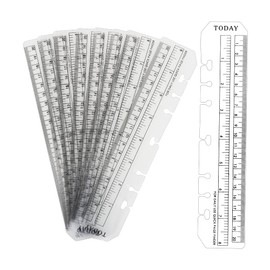 10 Pack Clear Ruler Bookmark Plastic Binder Divider A5 Straight Ruler Page Markers Today Planner Page Finders for A5 6 Ring Notebook Binder Refillable Journal