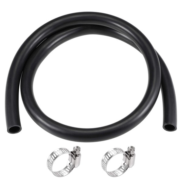 uxcell Lubricant Hose Line Hose Rubber Water Hose Black Inner