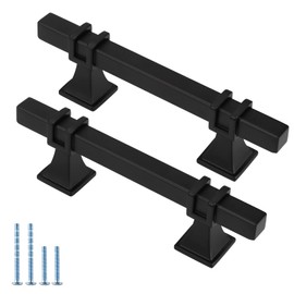 Lepatape 10 Pack 3 Inch Black Cabinet Handles Matte Black Cabinet Pulls, Square Kitchen Cabinet Handles Dresser Drawer Pulls Kitchen Cabinet Hardware