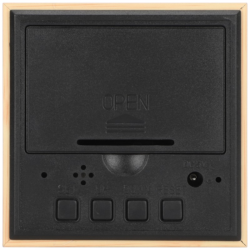 Wooden LED Clock Digital Voice Control Desk Rectangular Ornaments Wood