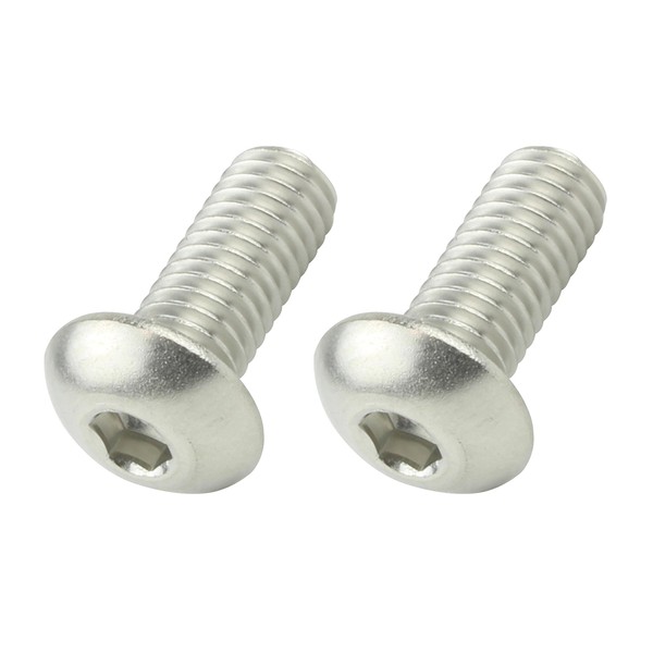 POSH 920512-B2 Motorcycle Accessories Button Cap Bolts, Stainless Steel, 2