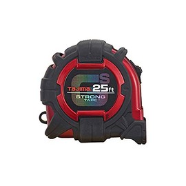 TAJIMA Tape Measure - 25 ft x 1-1/16 inch GS-Lock Measuring Tape with Shock Resistant Case & Acrylic Coated Blade - GS-25BW