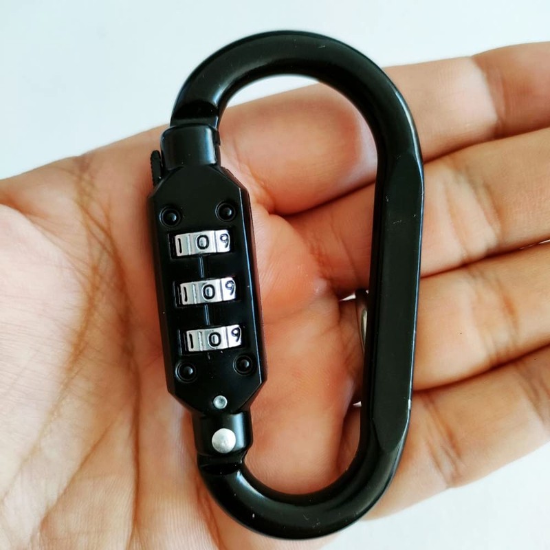 Raatel Carabiner Lock, Dial-Type D-Ring, Lightweight, Anti-Theft, Keys, Password Change