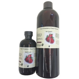 OliveNation Fresh Strawberry Flavor Fountain, Sugar Free, Water Soluble Beverage Flavoring for Ice Cream, Soda, Baked Goods, Non-GMO, Gluten Free, Kosher, Vegan - 32 ounces
