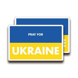 Pray for Ukraine - Ukraine Flag - Stand with Ukraine - 2 Pack - 5 x 3 Inch Sticker for Car (STU006)