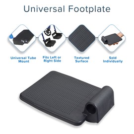 AlveyTech Universal Black Wheelchair Footplate - Footrest Replacement Parts, fits Drive Blue Streak and Other Wheelchairs with Elevating or Elevated Legrests and Footplates, Foot Rest Leg Rests Pedal