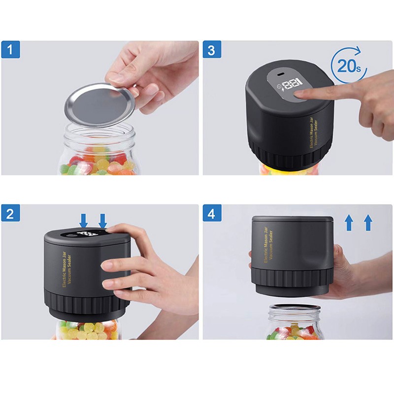 Electric Jar Vacuum Sealer Type C Charging Automatic Jar Vacuum