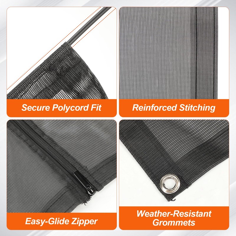 GEARBONE 9'x17'3" RV Awning Sun Shade Screen, Mesh Sunshade for