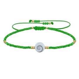 LES POULETTES BIJOUX - Link Eye of Saint Lucia Bracelet and Small Shiny Beads, Textile