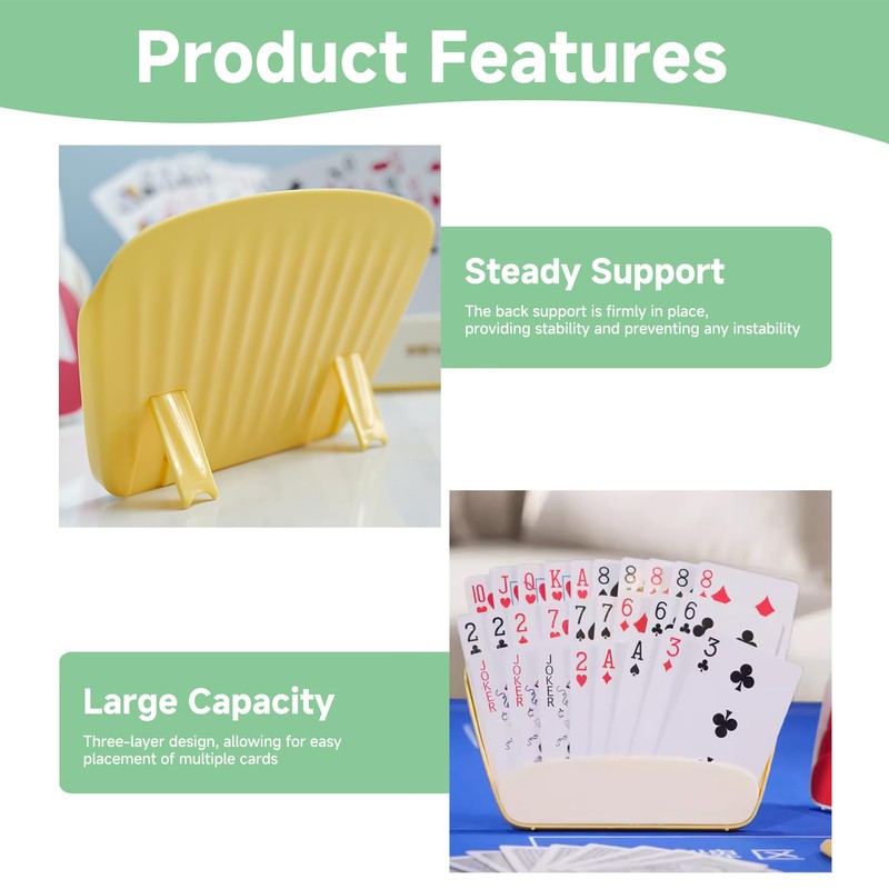UIHRLM 2PCS Playing Card Holder, 3 Layers Design Card Game