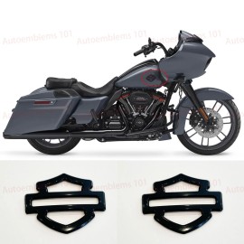 2x METAL negro brillante Harley CVO emblemas de tanque de metal personalizados mostrar acabado brillante
