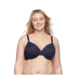 Warner's Women's Tailored Underwire Bra, Evening Blue W/Nirvana Dot, 40C