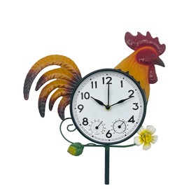 Rooster Outdoor Clock with Thermometer & Hygrometer