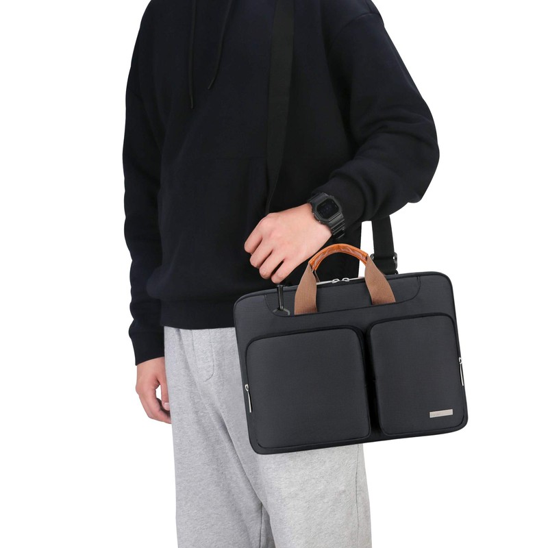 Lacdo 360° Protective Laptop Shoulder Bag, 14 inch Computer Bag