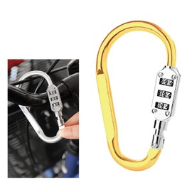 Helmet Lock Carabiner Keychain 3-Digit Combination Lock Carabiner Lock Keychain Combination Type Carabiner Lock Anti-Theft Carabiner Waterproof Suitcase Travel Accessories Bag Lock Carabiner Security