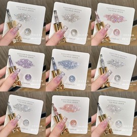 [Overseas] 2025 Fall Nail Platinum Manicure Full 2025 New Product Fall Winter Wang Hong Trend White Nail Shop Star Flash Chasing Dreams 03 4ea