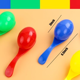 LovesTown Spoon Race Game Set, Egg Relay Race for Kids Egg Spoon Race with Yolk Outdoor Plastic Eggs Game Easter Party Favors