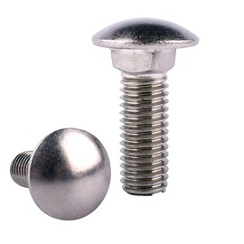 KOSJETHAS 5/16-18 x 3/4" Carriage Bolts Screws, Round Head Square Neck, 304 Stainless Steel 18-8, UNC Coarse Fully Thread, Quantity 10Pcs