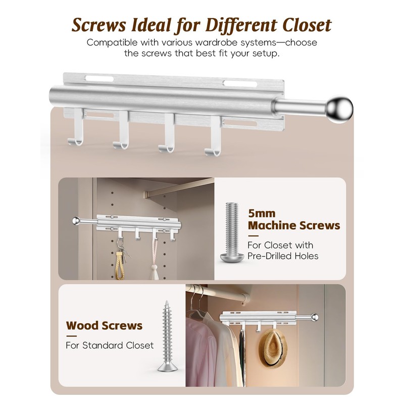 Valet Rod, Valet Rods for Closets, Closet Valet Rod Slide