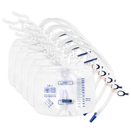 Urinary Drainage Bag, Urine Bag with 2000 mL Volume, 48"Unisex Precision Drainage Tube, Clips and Hanging Hook, Professional Urinary Bag，Catheter Bags for Home and Hospital Use (3 Pack)