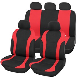 Upgrade4cars Upgrade4cars Autositzbezge Set Universal Rot | Auto-Schonbezge Vordersitze & Rckbank | Autositzbezug Schwarz | Autozubeh?r Innenraum | Geschenke fr Frauen und M?nner