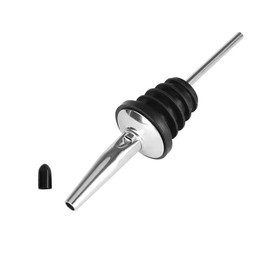 48 PCS Stainless steel bottle spout classic bottle pourers tapered spout liquor pourers with rubber dust caps for 1 inch bottle mouth, wine liquor olive oil coffee syrup vinegar bottles