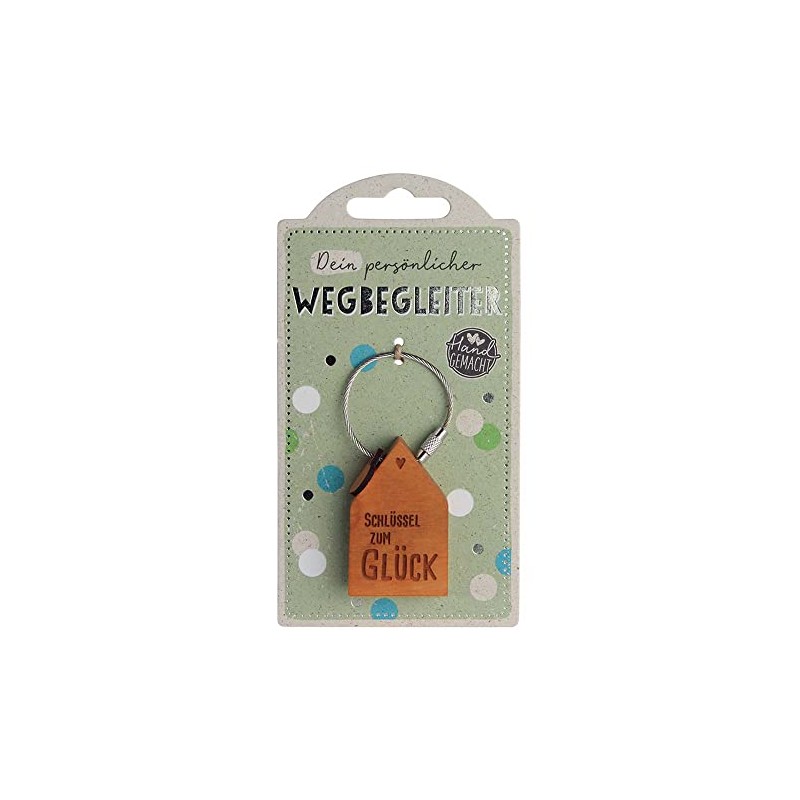 Waldfabrik LuckyKeys Key Ring Companion Key to Happiness, brown