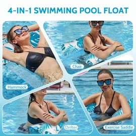 Lohca 2 Pack Adult Pool Floats - Inflatable Pool Hammock, Multi-Purpose Floating Lounge Chair for Adults in Pool & Lake - Ideal Floaties for Relaxing