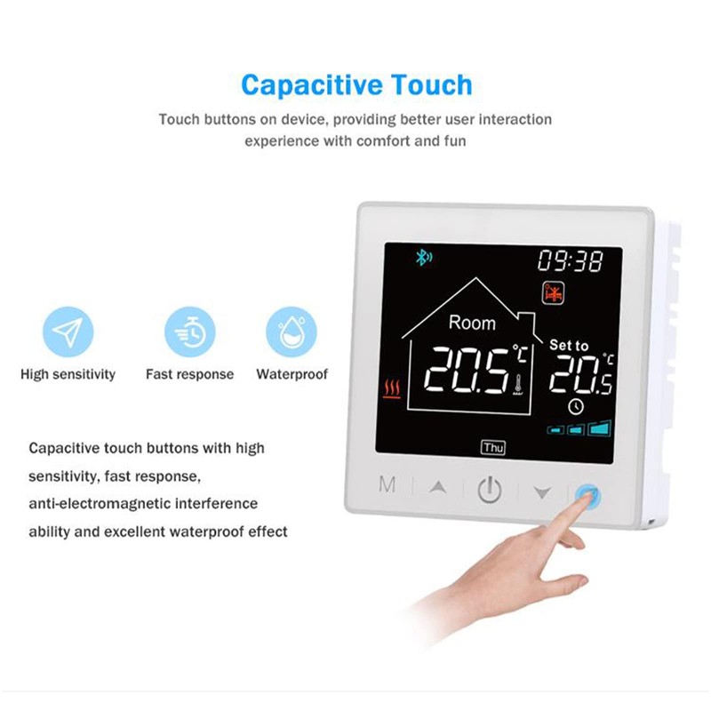 WiFi Smart Boiler Thermostat with Receiver 3.5Inch LCD Display Intelligent