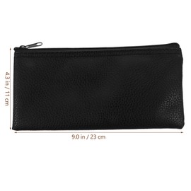 SUPVOX storage bag outdoor mic pouch travel case black pencil case leather mic bag leather mic carrier protective storage bag leather bag portable Skin