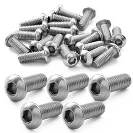 Pstyle. PST-155 M6 304 Stainless Steel Hex Button Bolts, Set of 20 (M6x16mm)