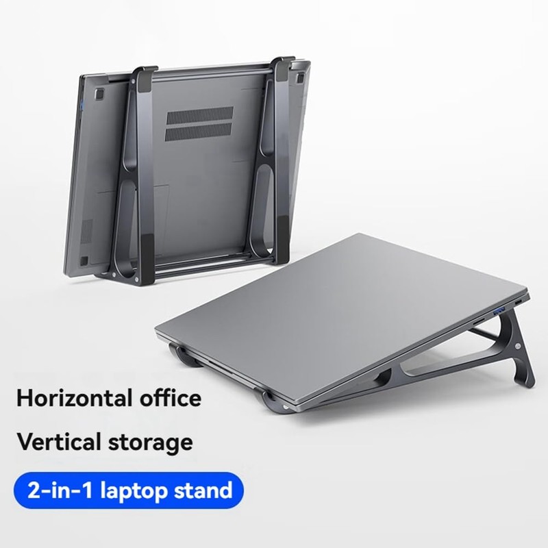 Limnyves Vertical Laptop Stand, Removable Aluminum 2-In-1 Tablet Storage Holder,