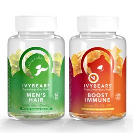 IvyBears IvyBears Men's Hair Vitamins and Boost Immune Gummies - 60 Count