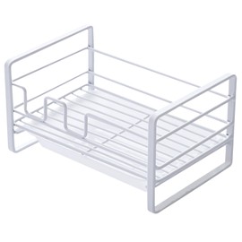 Lizbin Sponge Holder for Kitchen Sink, Kitchen Sink Organizer, Kitchen Countertop Organizers with Removable Drain Tray, Soap Dispenser Organize, Kitchen Decor and Accessories (White)